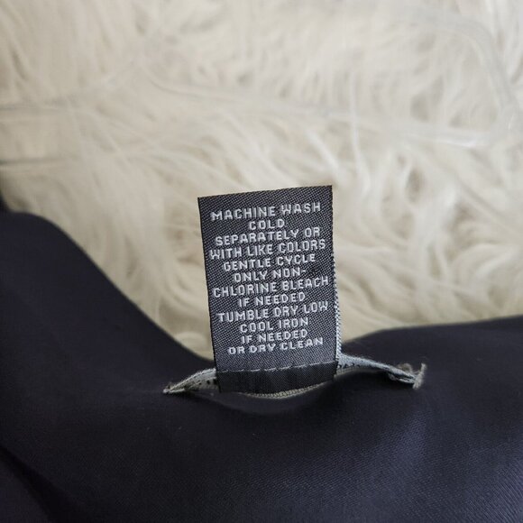 Chelsea Theodore Shirt Maxi Dress Large Navy blue Button-Front Short Sleeve Belt - Picture 7 of 15